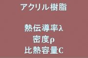 アクリル樹脂熱伝導率、密度、比熱