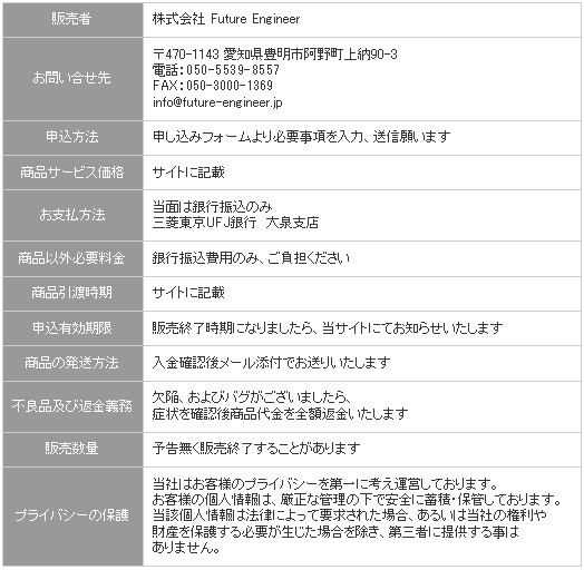 特定商取引法に基づく表記