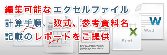 熱量計算の受託解析費用(エクセルファイル、熱量計算式込み)